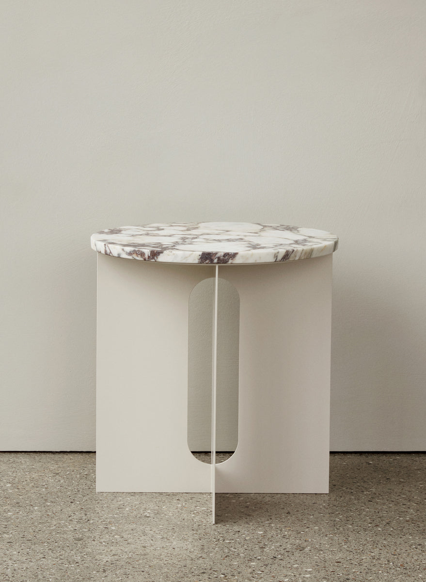 Androgyne marble table top, off white
