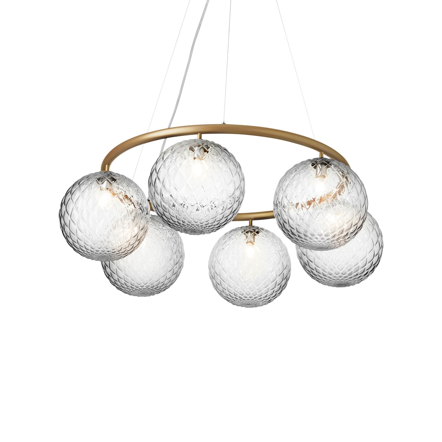 Miira 6 Circular Chandelier by Nuura #Brass/Optic Clear