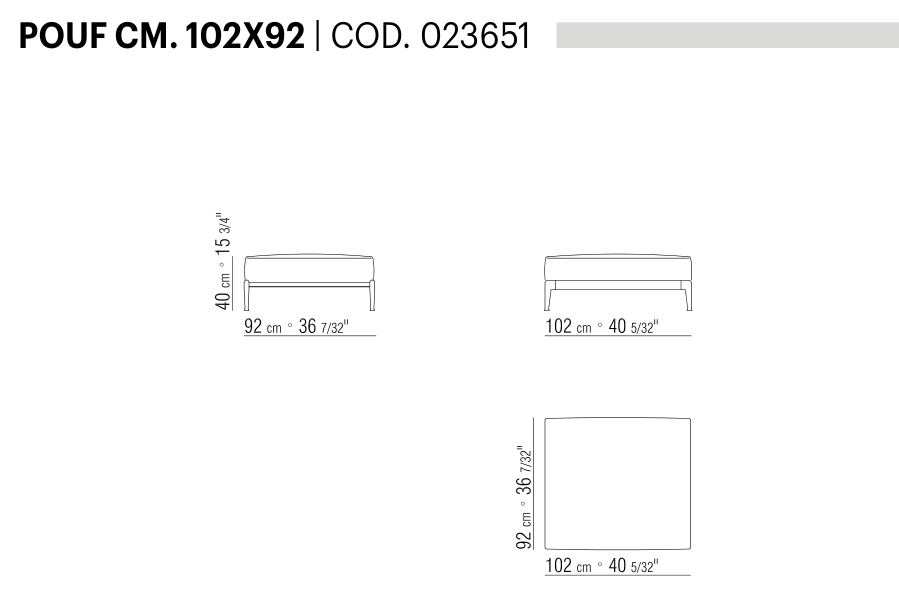 ADDA POUF CM. 102X92 도면 technical drawing