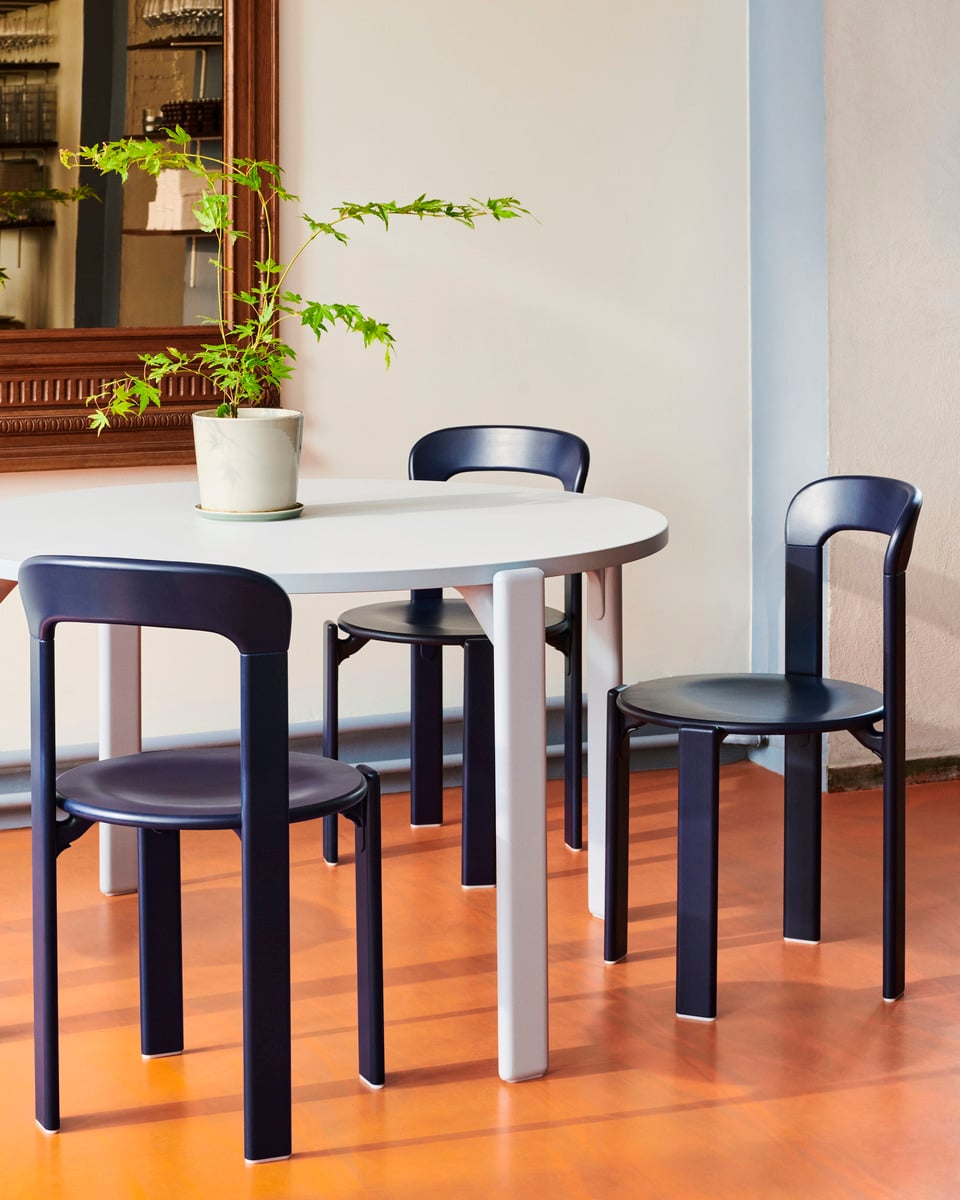 Rey table, 128 cm, slate blue - gull