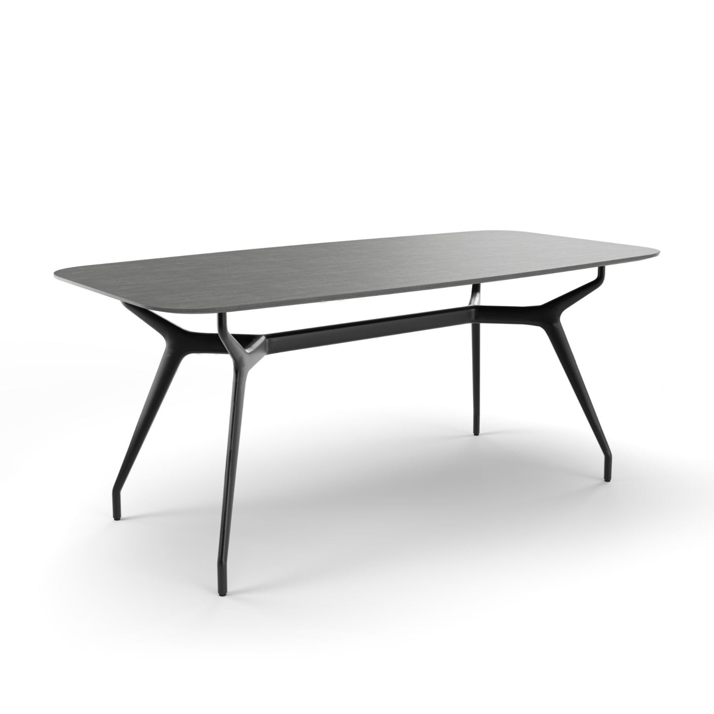ARKOS SHAPED 02 - Rectangular dining table (Top Finishes - GLASS | Cear)