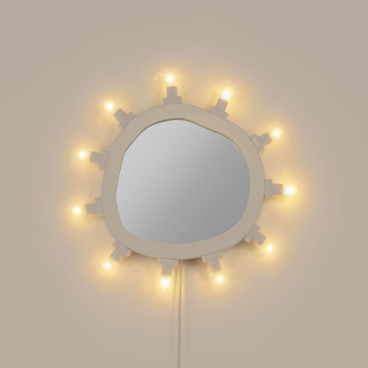 Mirror with Lightbulbs Luminaire Mirror Small by Seletti