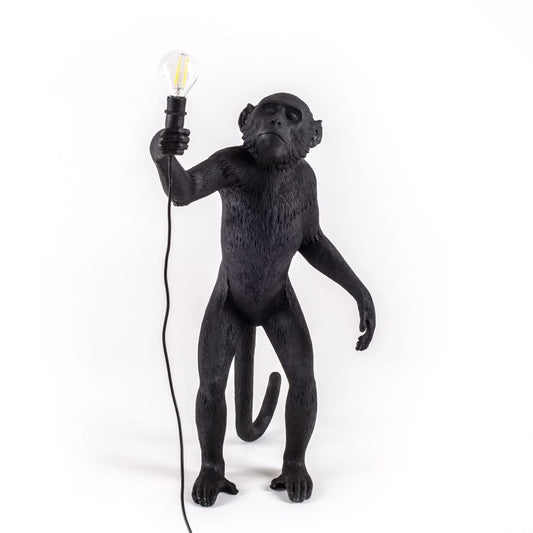 LED Resin Indoor/Outdoor Table Lamp Monkey Lamp Standing by Seletti #Black