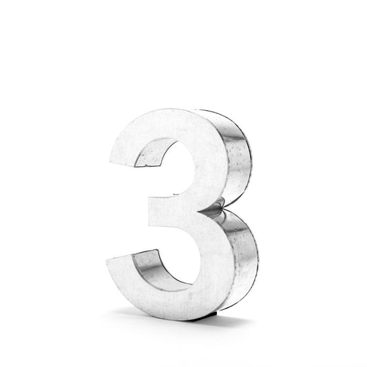 Aluminum Decorative Object Metalvetica Letter "3" by Seletti