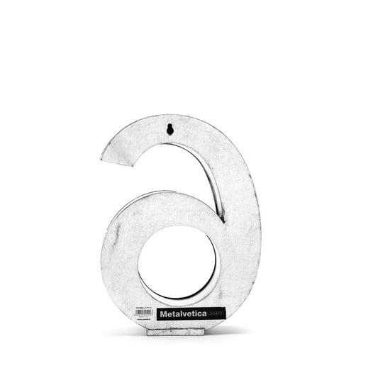 Aluminum Decorative Object Metalvetica Letter "6" by Seletti