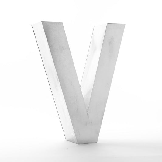 Iron Decorative Object Metalvetica 100 Typeface "V" by Seletti