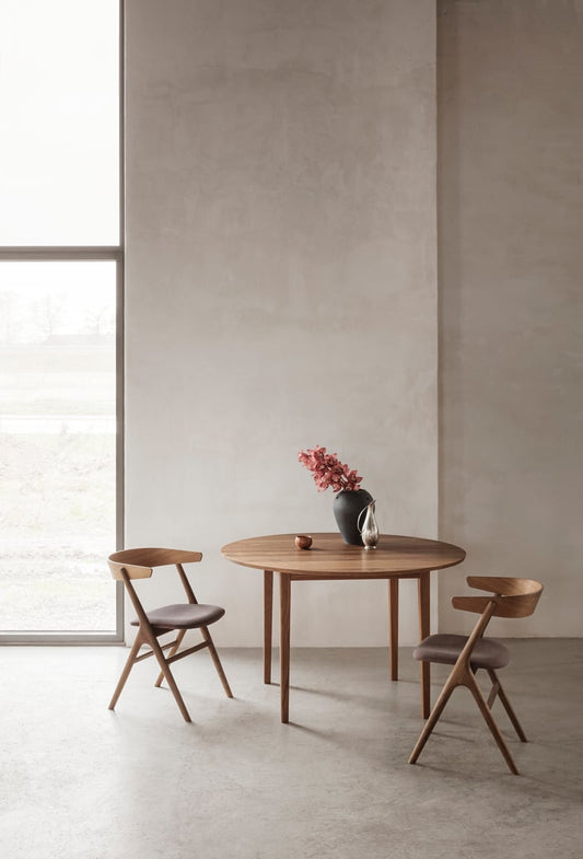 No 3 table, 120 cm, extendable, white oiled oak