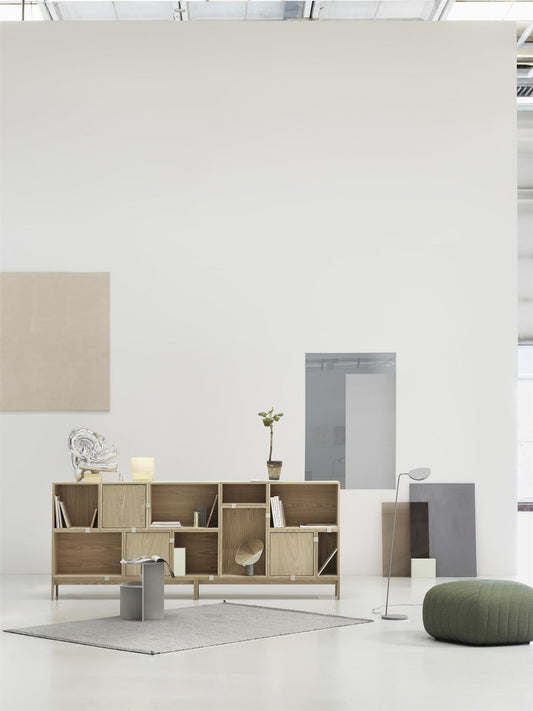 Stacked shelf module with background, medium, oak