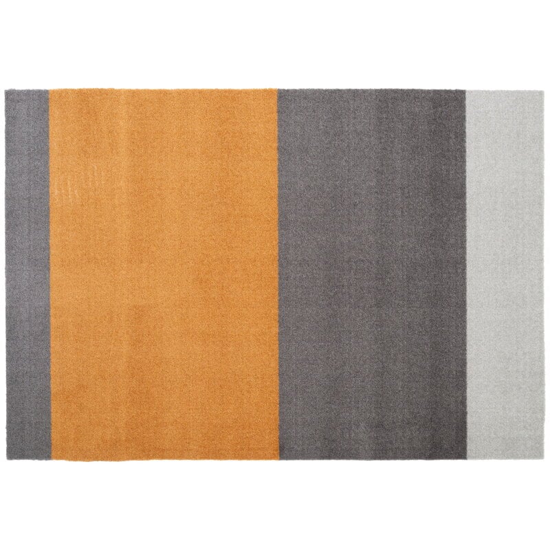 Stripes horizontal floor mat by Tica Copenhagen #90 x 130 cm, grey - muted yellow #