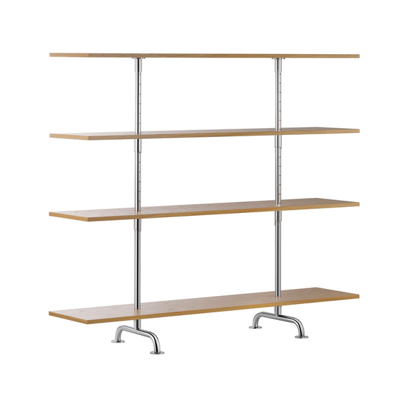 S44 - Open steel and wood bookcase