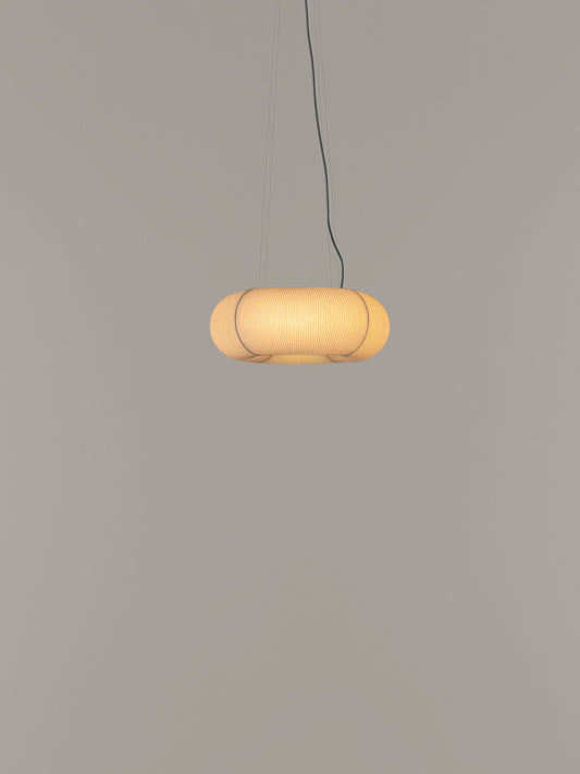 Tekiò Circular - LED dimmable japanese paper pendant lamp by Santa & Cole