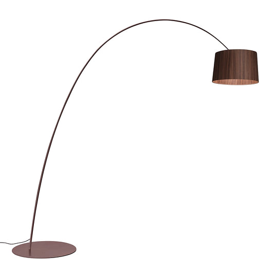 Twiggy Elle Wood - Led Arc Lamp With Metal Base And Oak Lampshade by Foscarini #Rosewood / Burgundy
