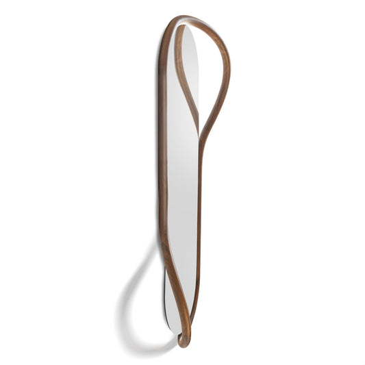 UNUT - Oval framed walnut mirror