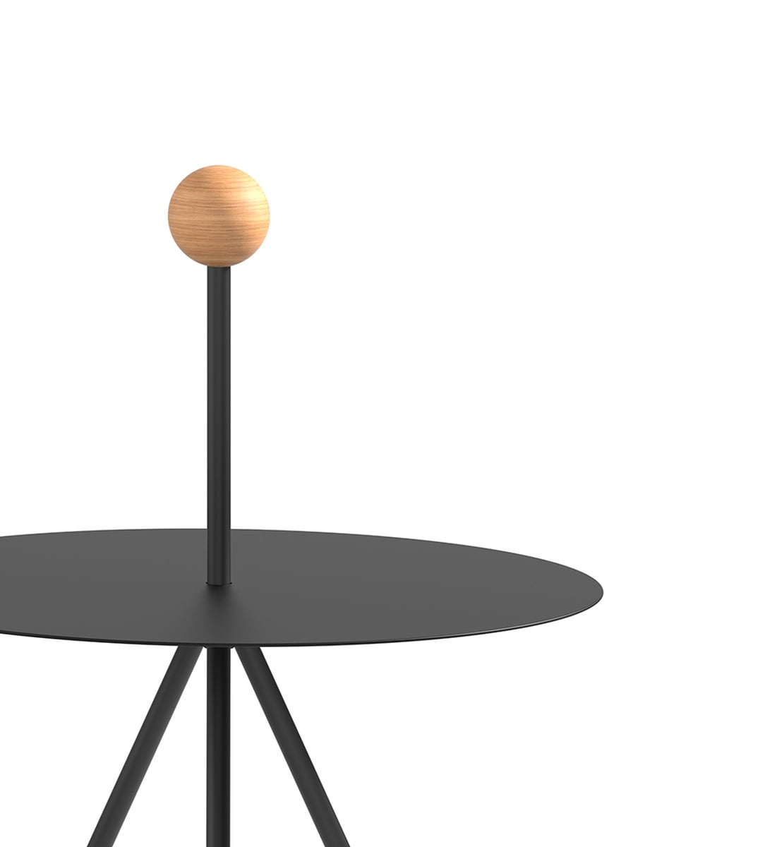 Trino table, black - oak handle