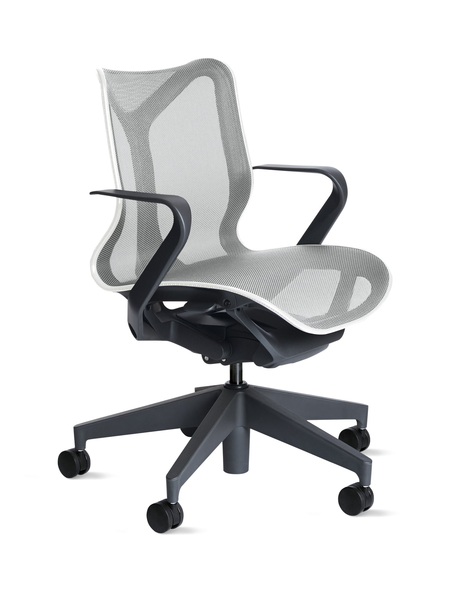 Cosm - Ergonomic Office Chair With Low Back by Herman Miller #Fixed Arm/Graphite / Mineral/2.5-inch Carpet Caster