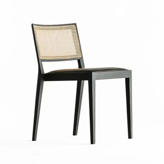 A CHAIR OUTSIDE THE CAGE - Beech chair with integrated cushion and cane backrest