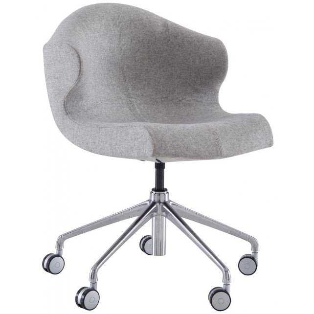 ALSTER - Swivel fabric office chair with castors with 5-Spoke base