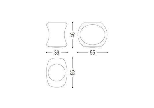 AMEDEA - Low tilting stool in solid cedar wood by Riva 1920