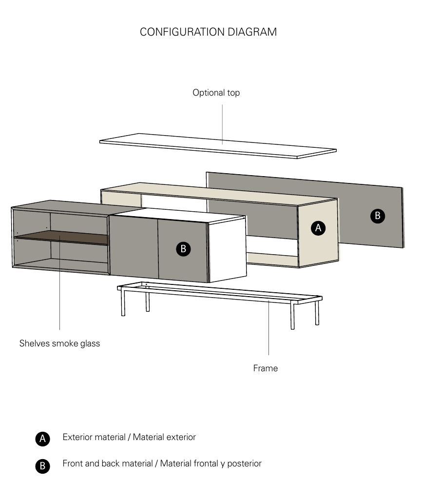 ELEMENT credenza - Wooden sideboard with doors