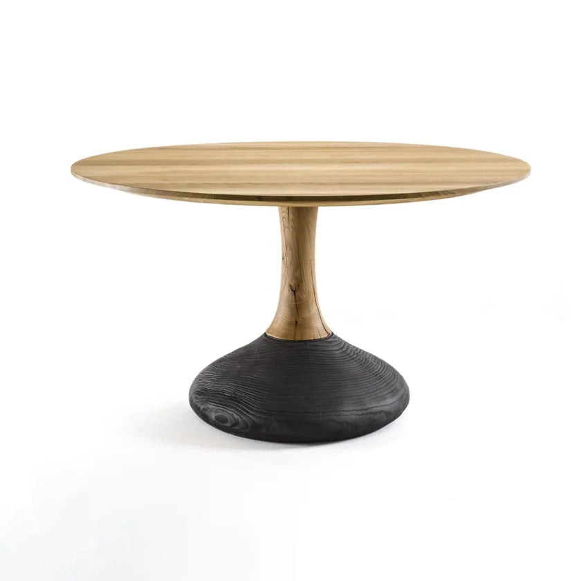 Decant Round - Round Dining Table In Oak And Cedar Solid Wood by Riva 1920