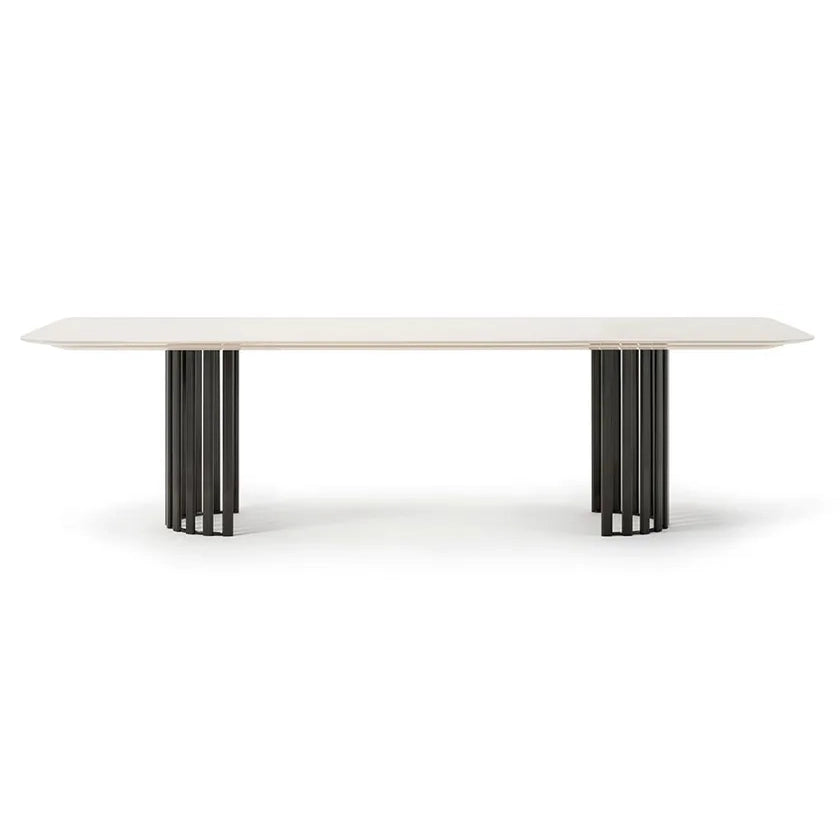 Roma - Rectangular Metal Base Table by Turri