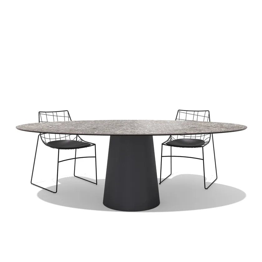 Totem Outdoor Elliptical - Oval ceramic garden table