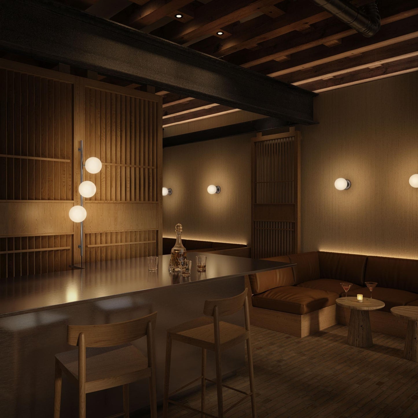 Edgeform Stringball 1 Wall/Ceiling Lamp Nickel