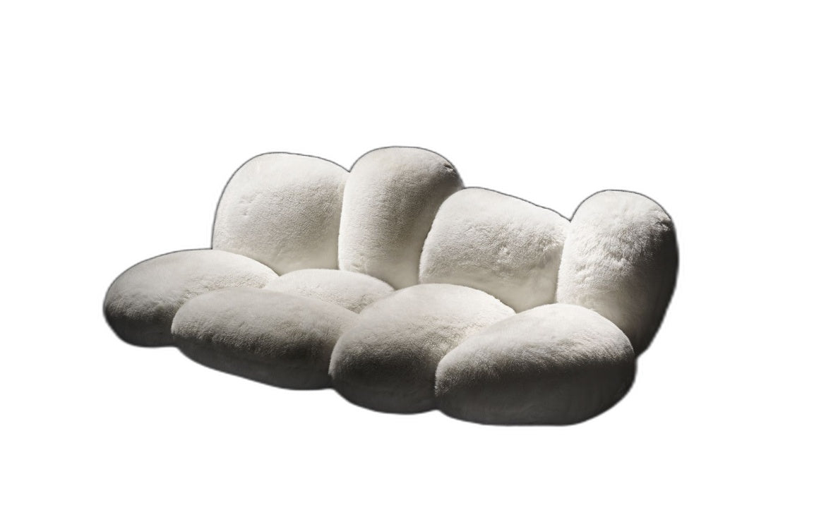 Edra Cipria 3 seater sofa - Ecological fur