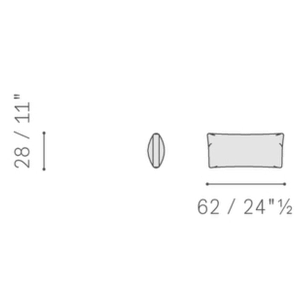 Poltrona Frau Clayton lumbar cushion 62x28 (5633566) — dimensional drawing