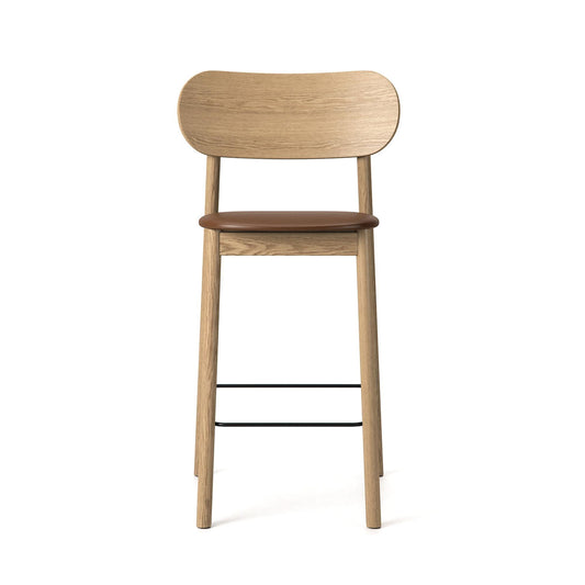 Decotique Elephant Bar Stool Natural Oak/Brown Leather