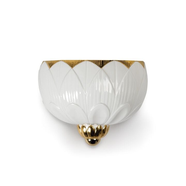 Ivy & Seed Wall Sconce by Lladró #White and Gold