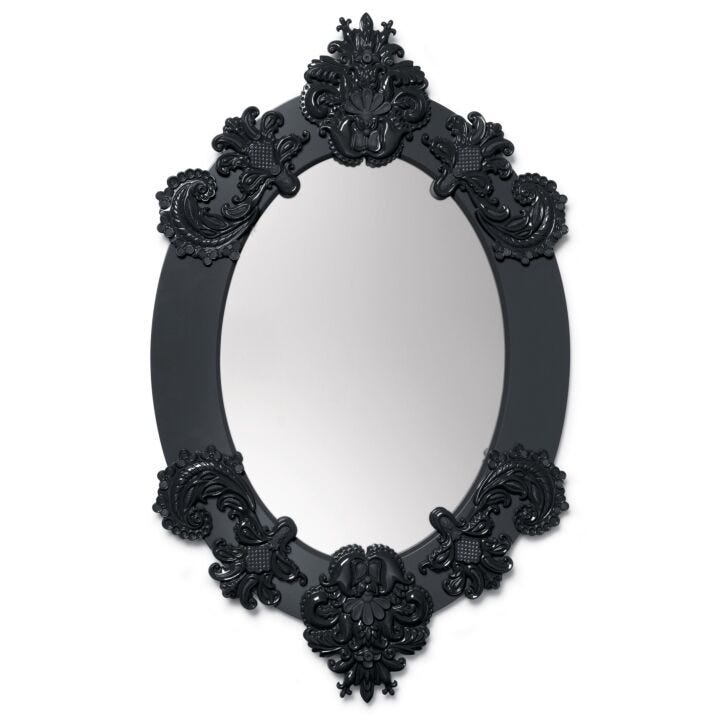 Oval Wall Mirror by Lladró #Black