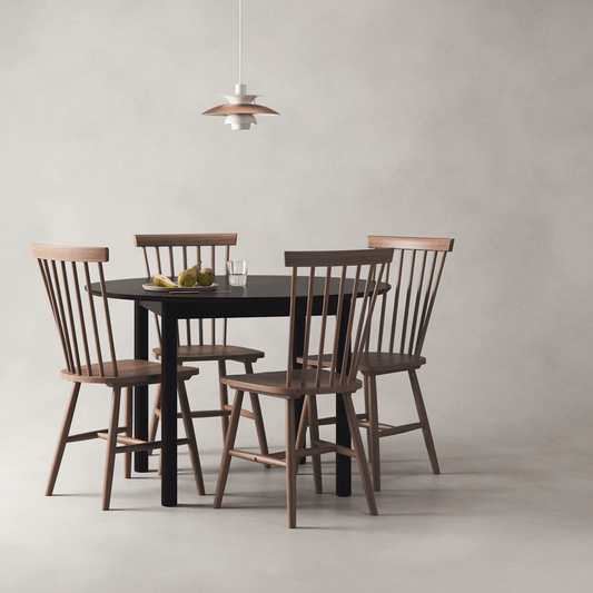 Department Wood Dining Table Ø110 cm Dark Oak