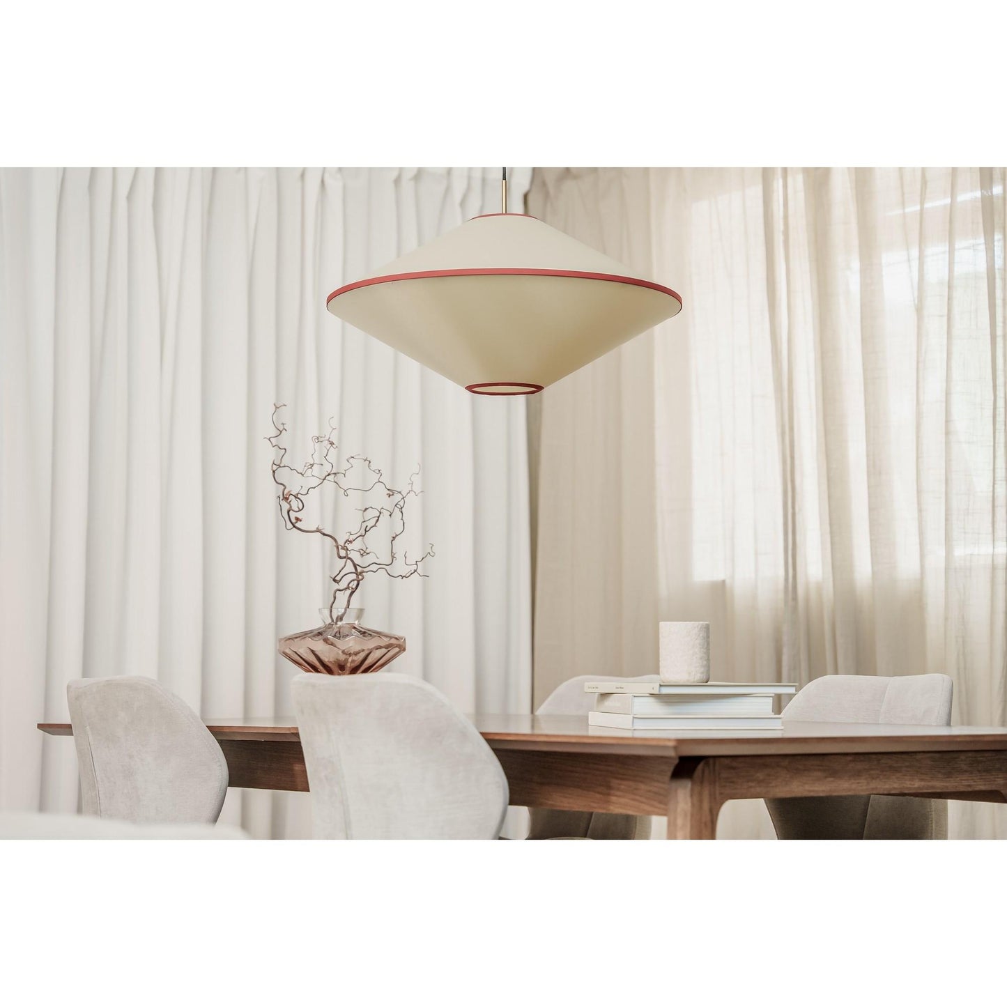 Edgeform Tafta Pendant Ø65 Red/Off-White