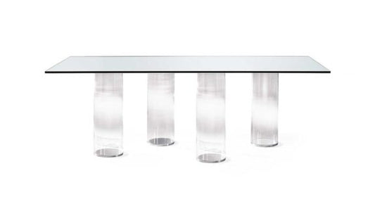 SIGNORE DEGLI ANELLI 72 - Rectangular glass table with Murano glass legs