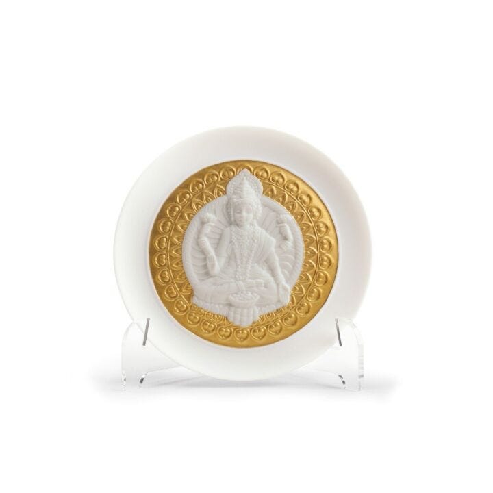 Goddess Lakshmi Decorative Plate by Lladró #Golden Lustre