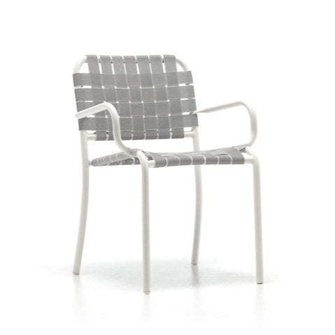 INOUT 824 - Stackable aluminium garden chair with armrests