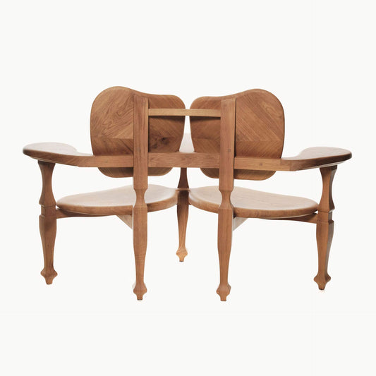 Solid Wood Bench With Back Batlló by Bd Barcelona Design