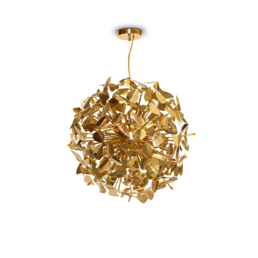 Mcqueen Globe - Brass Pendant Lamp With Swarovski® Crystals by Luxxu