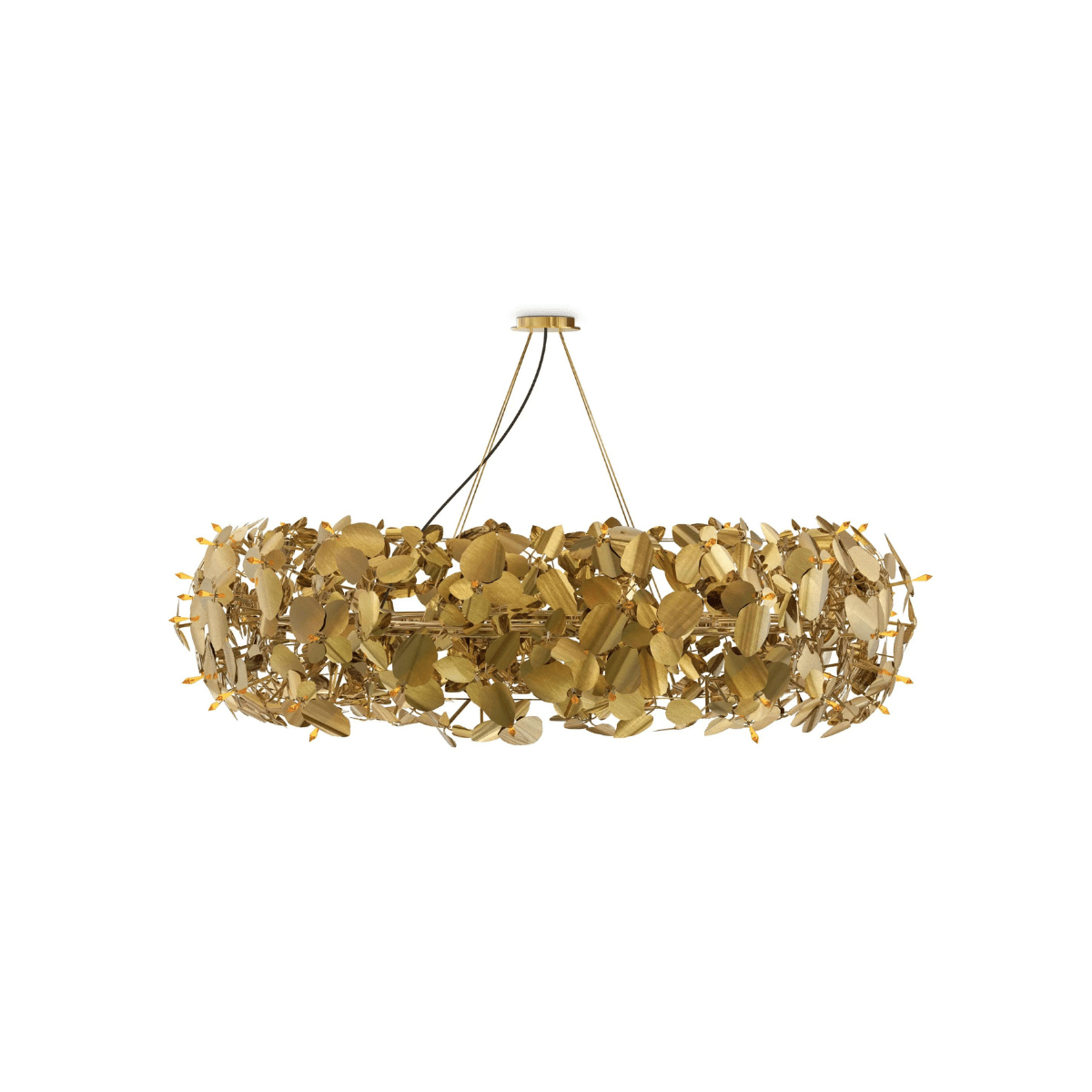 Mcqueen Round - Brass Pendant Lamp With Swarovski® Crystals by Luxxu