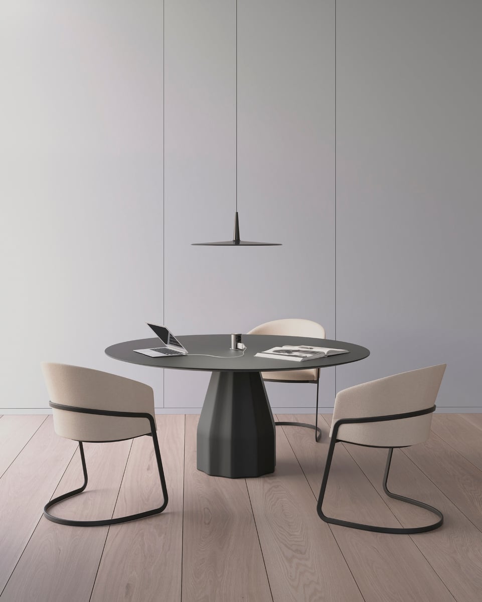 Burin table, 150 cm, black - black laminate