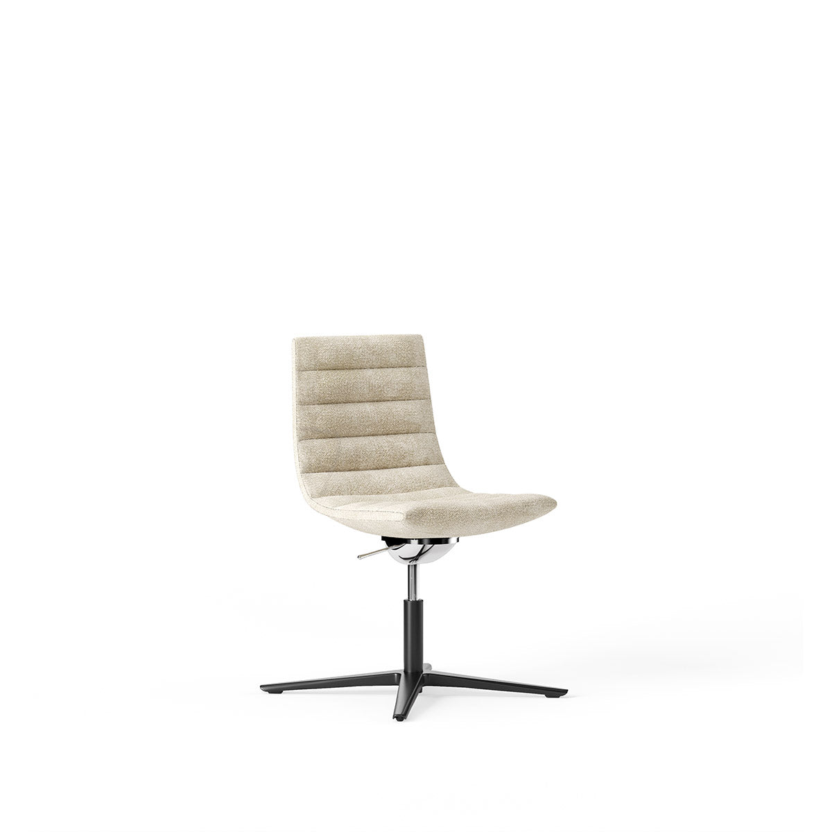 Frezza KEY visitor chair without armrests - polished aluminium 4-spoke base