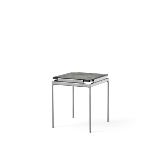 Set LN11 Side Table by &tradition #Smoked Glass/Dark Chrome