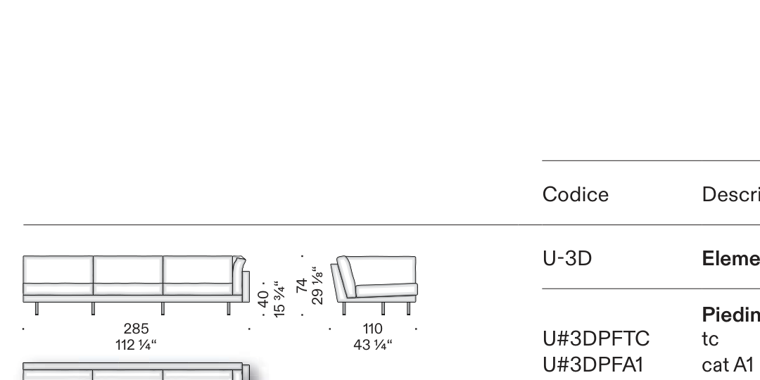 Terminale dx L 285 cm