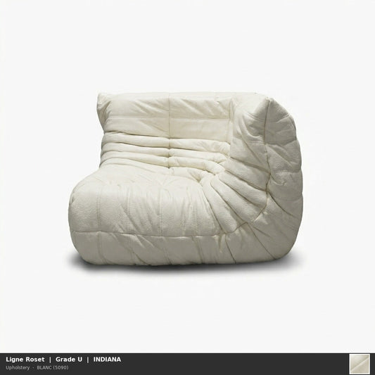 TOGO CORNER SEAT - Corner leather armchair with removable cover | Ligne Roset | Upholstery | Leather | U | INDIANA | BLANC (5090)