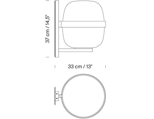 WALLY CESTA - LED opal glass wall lamp by Santa & Cole