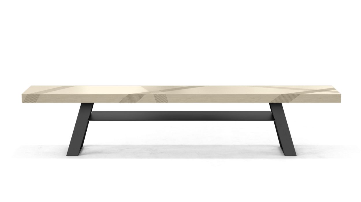 TRACK BENCH WITH SHELF by Roche Bobois
