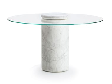 CASTORE - Round marble and glass table by Karakter