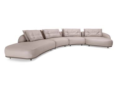 HOLDEN - Curved leather sofa by Visionnaire