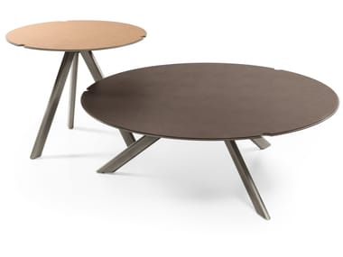 TWIGGY - Leather and metal coffee table by Cantori